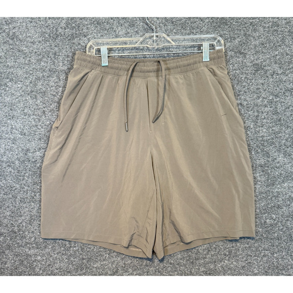 Lululemon Shorts Mens Large Beige Performance Stretch Gym Running Athleisure - Picture 1 of 12